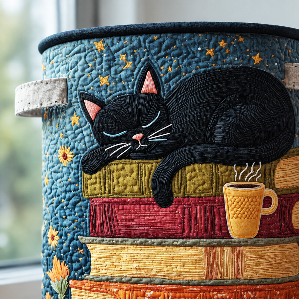 Gatos Acolchoados | Cesto de Roupa Feito à Mão