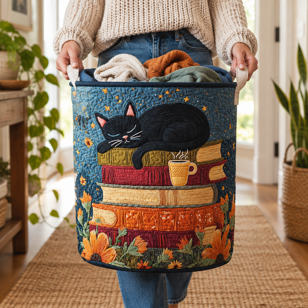 Gatos Acolchoados | Cesto de Roupa Feito à Mão