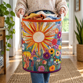 Girassol em Flor | Cesto de Roupa Feito à Mão