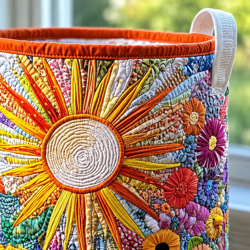 Girassol em Flor | Cesto de Roupa Feito à Mão