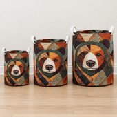 Pegadas de Urso | Cesto de Roupa Feito à Mão