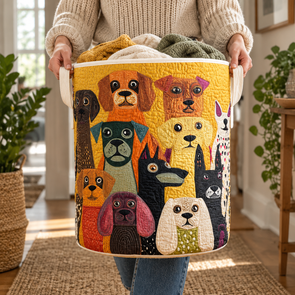 Cheio de Cães | Cesto de Roupa Feito à Mão