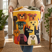Cheio de Cães | Cesto de Roupa Feito à Mão