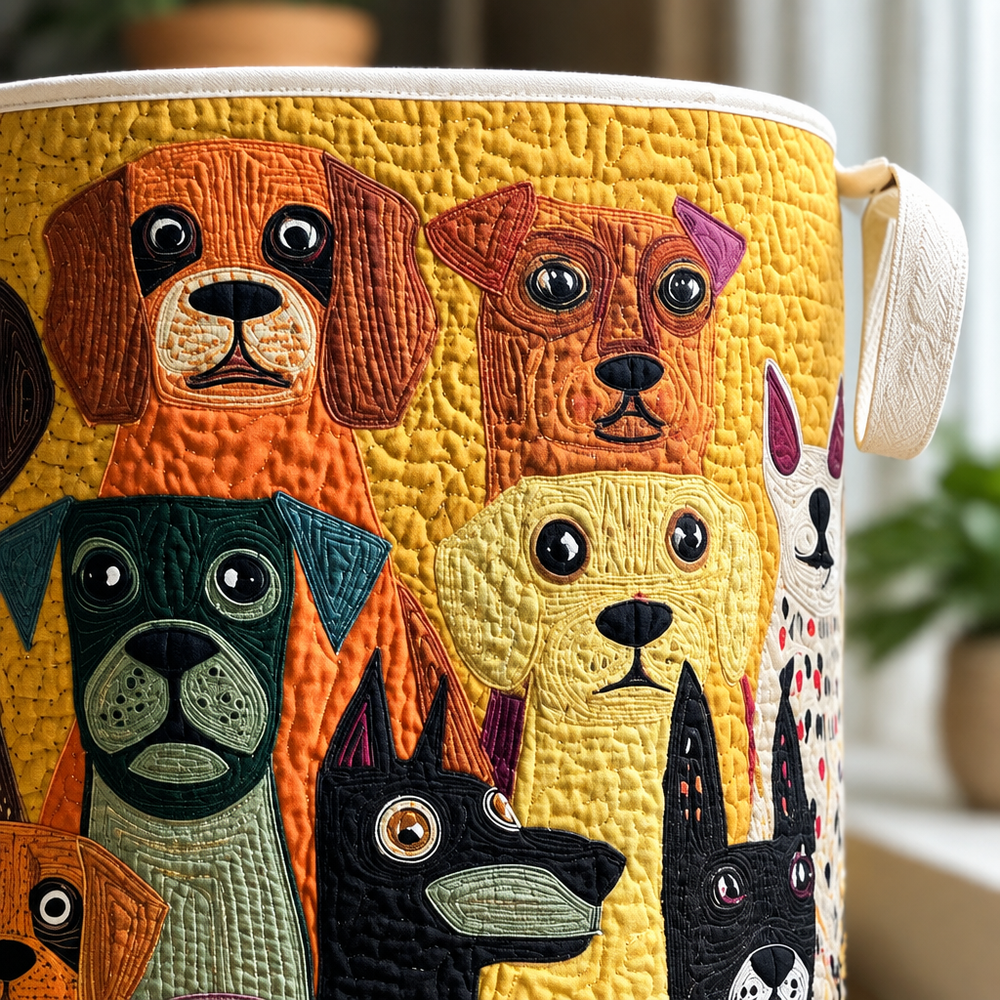 Cheio de Cães | Cesto de Roupa Feito à Mão