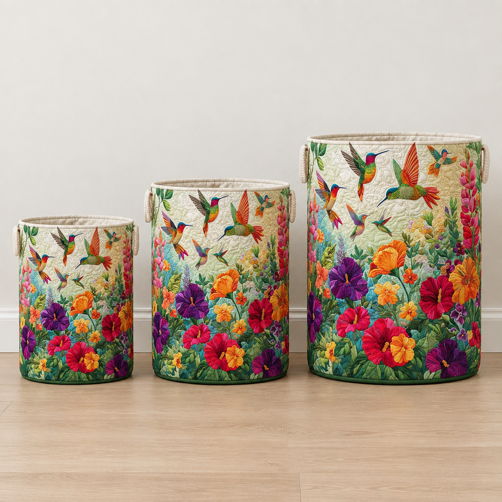 Pássaros e Flores | Cesto de Roupa Feito à Mão