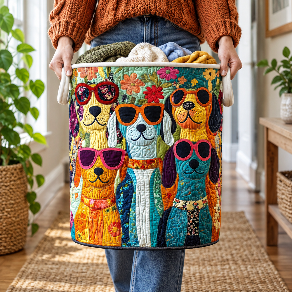 Cães Felizes | Cesto de Roupa Feito à Mão