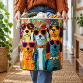 Cães Felizes | Cesto de Roupa Feito à Mão