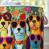 Cães Felizes | Cesto de Roupa Feito à Mão
