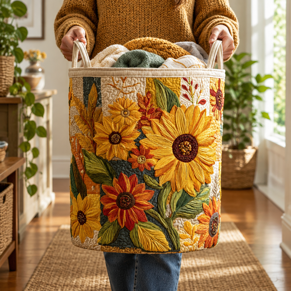 Sonho de Girassóis | Cesto de Roupa Feito à Mão