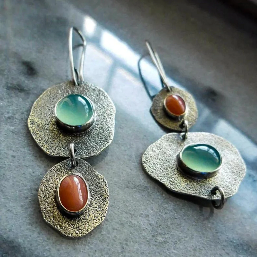 Vintage-Nature-Ohrringe aus Silber