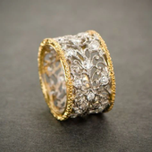 Vintage-Kristall-Efeu- und Goldring
