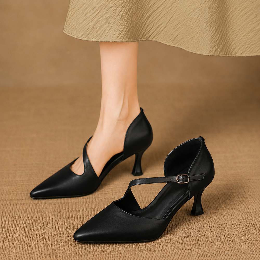 Micaela | Sapatos de Salto Elegantes com Tiras Cruzadas