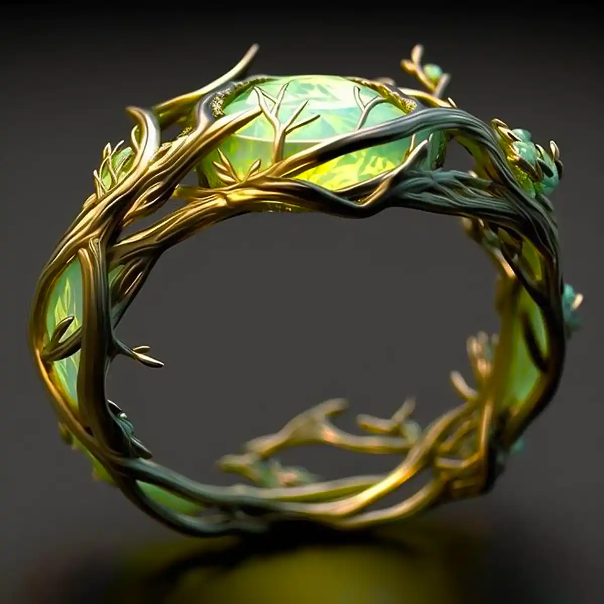Grüner Opal Natur Ring