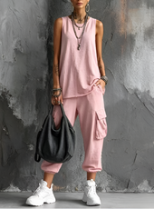 Valentina | Conjunto Casual de 2 Peças Mulher com Bolsos