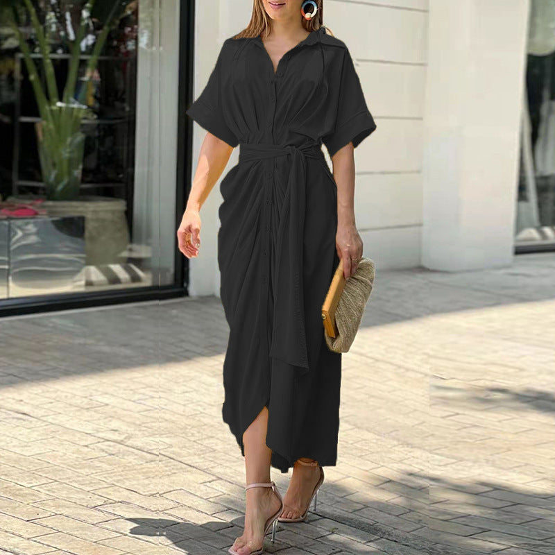 Patrícia | Vestido Camiseiro Elegante com Cinto