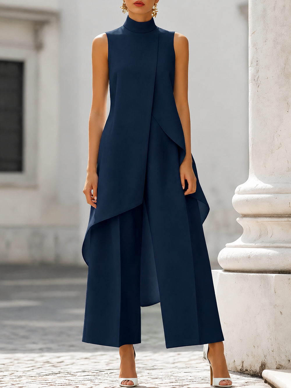 Catalina | Conjunto de Top Assimétrico e Calça Larga