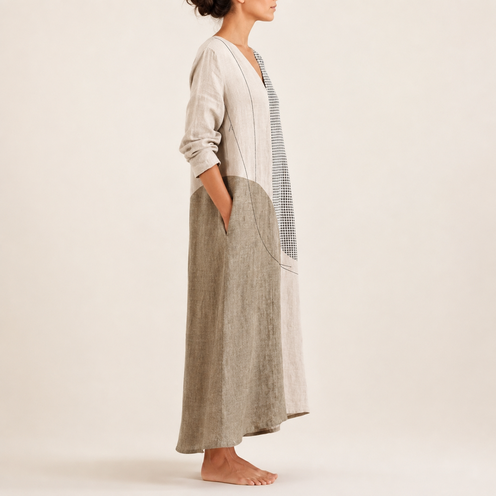 Julia – Elegantna črtasta obleka