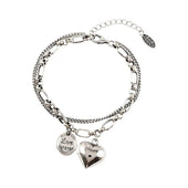 925er Silberarmband mit Gravur „Love Forever“ + 2 Gratis-Charms