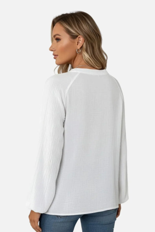 Fátima | Blusa Bordada com Decote em V