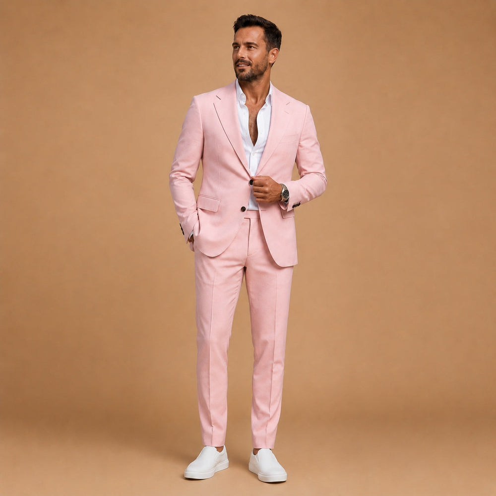 Miguel | Moška dvodelna obleka slim fit s klasičnim ovratnikom