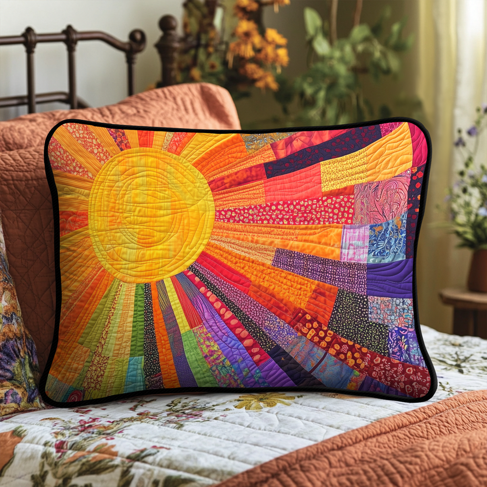 Fronha Acolchoada Sol em Patchwork