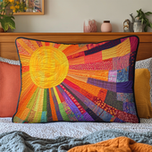 Fronha Acolchoada Sol em Patchwork
