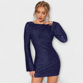 Vestido de lantejoulas costas abertas