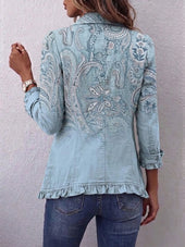 Estrella – Vintage jakna z volani in paisley potiskom