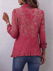 Anouk – Vintage jakna z volani in paisley potiskom