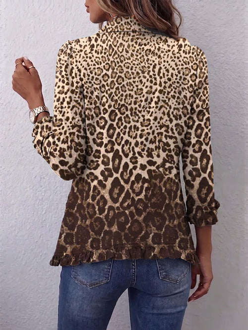 Navara – Jakna z volani in leopardjim potiskom