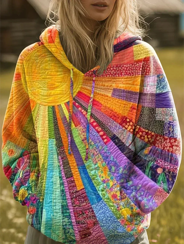 Aurora | Sweat Patchwork Multicolor com Capuz