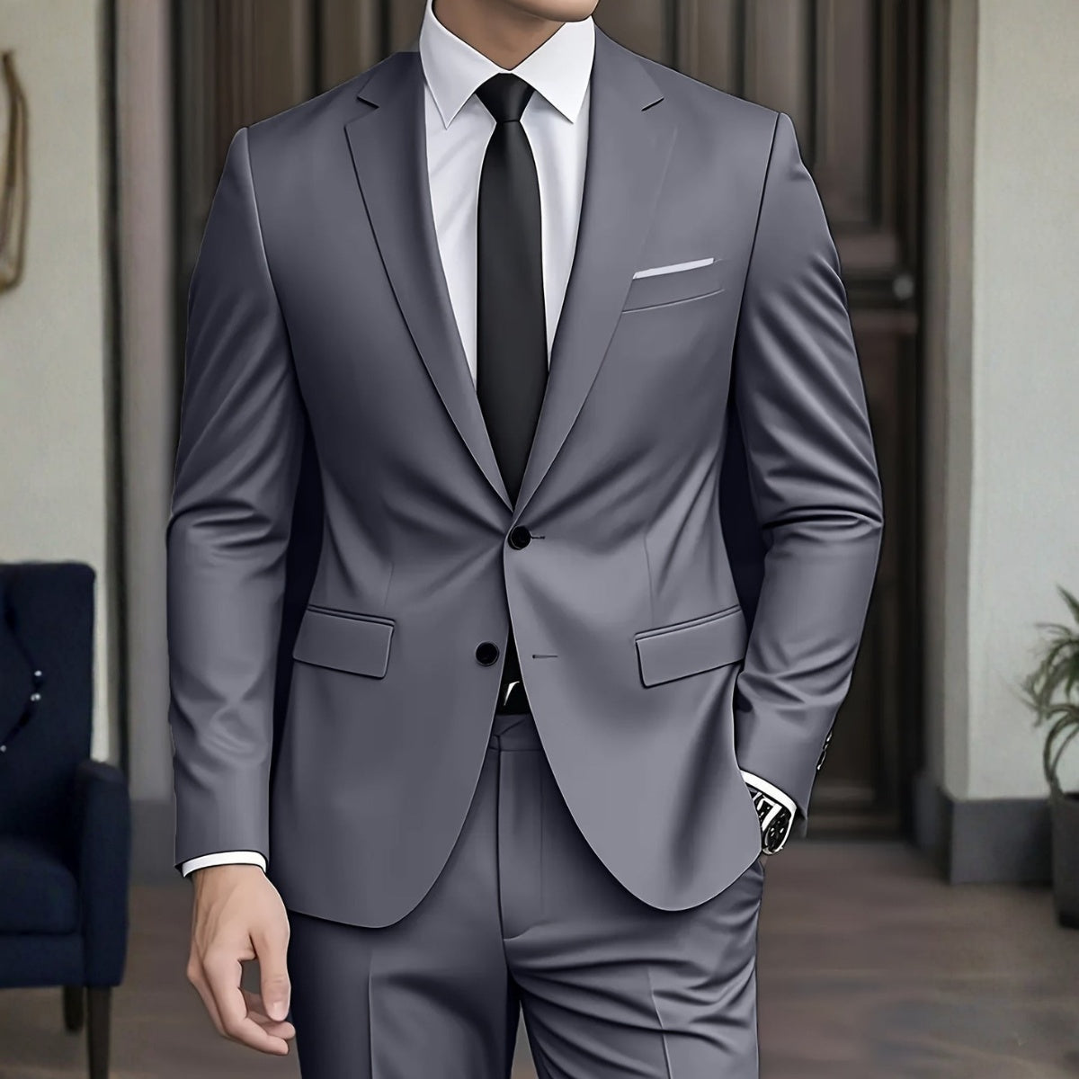Rui | Moška obleka slim fit, dvodelna, sodoben kroj