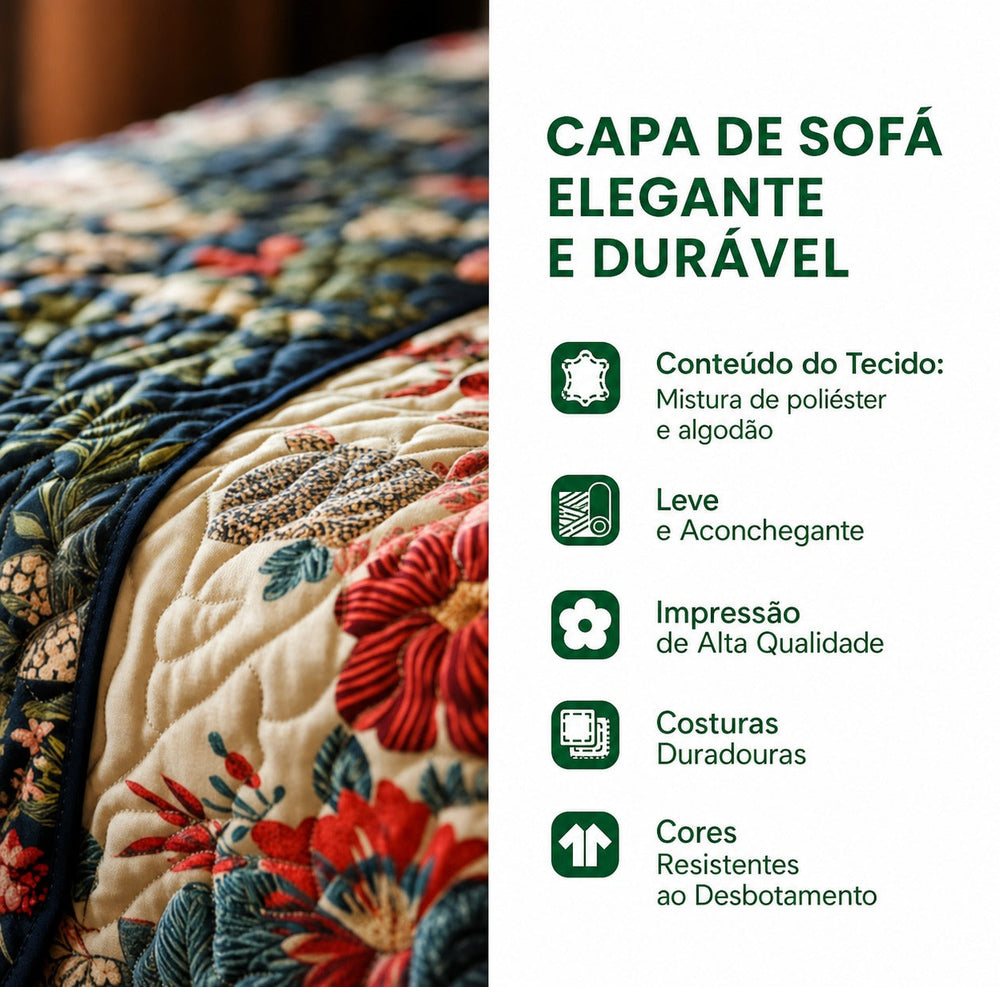 Capa de Sofá Em Flor