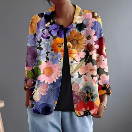 Amélia | Casaco Aberto com Estampado de Flores
