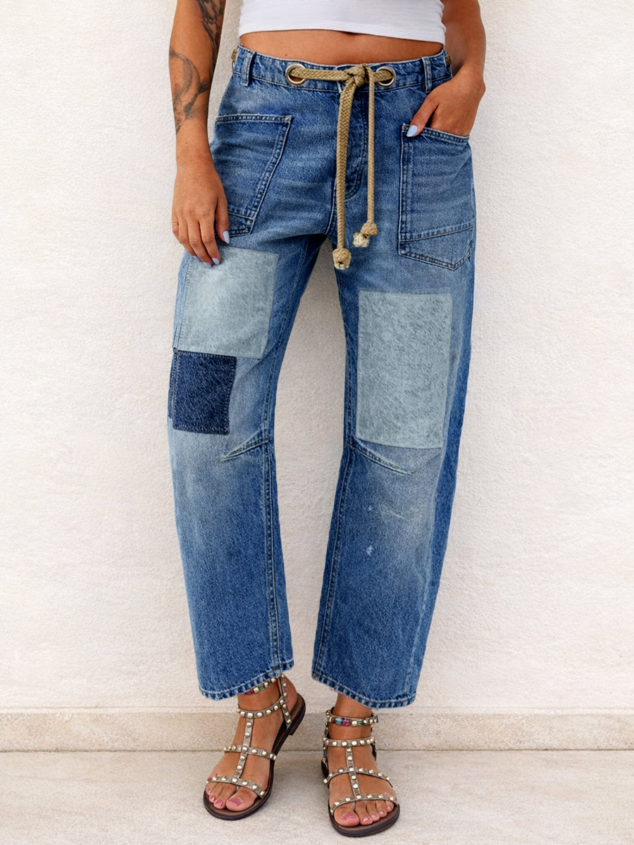 Margarida - Jeans de Corda em Patchwork