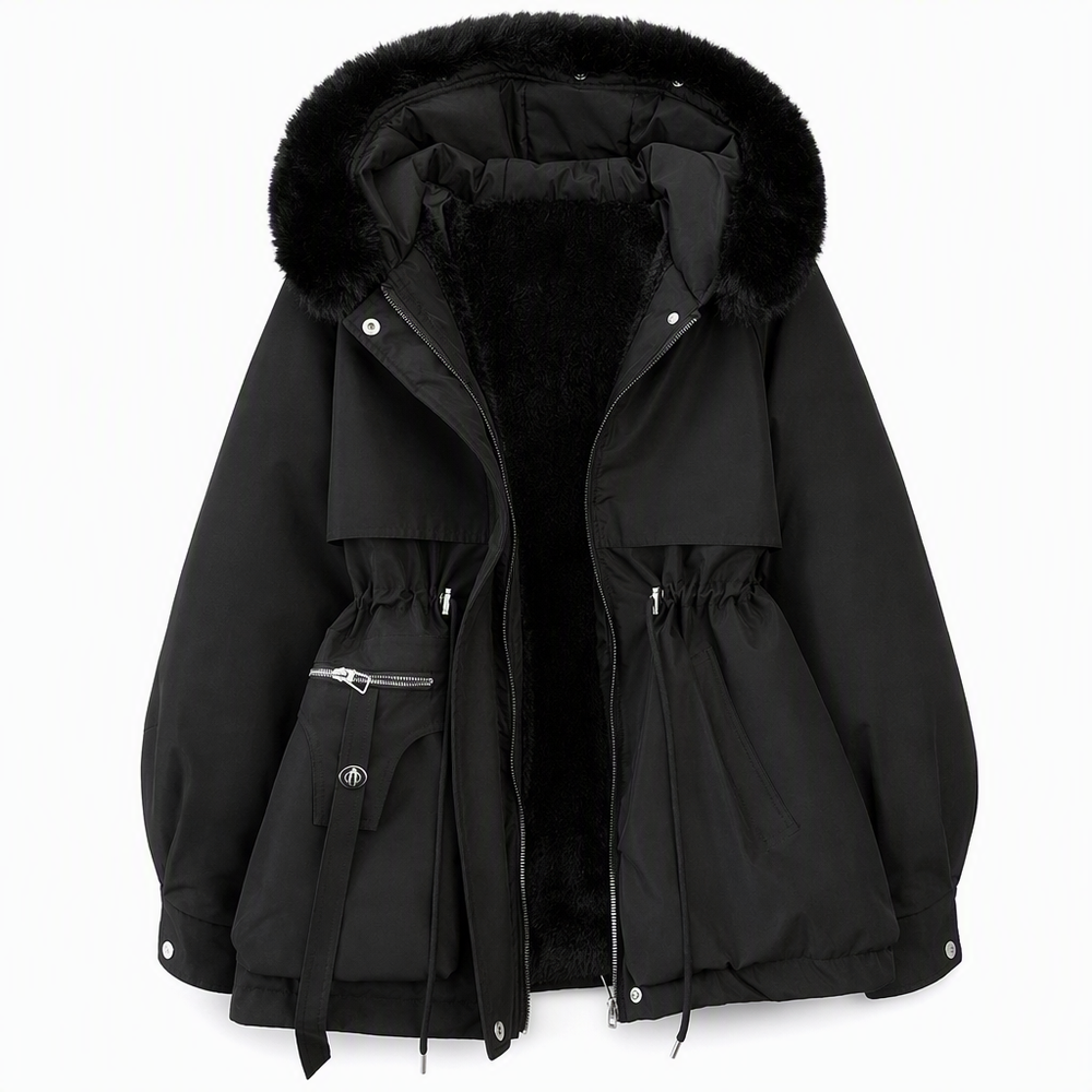 Lena | Parka de Inverno Quente com Capuz de Pelo Sintético