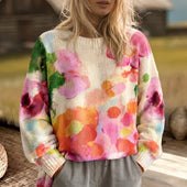 Bianca | Camisola de Malha Flores em Aguarela