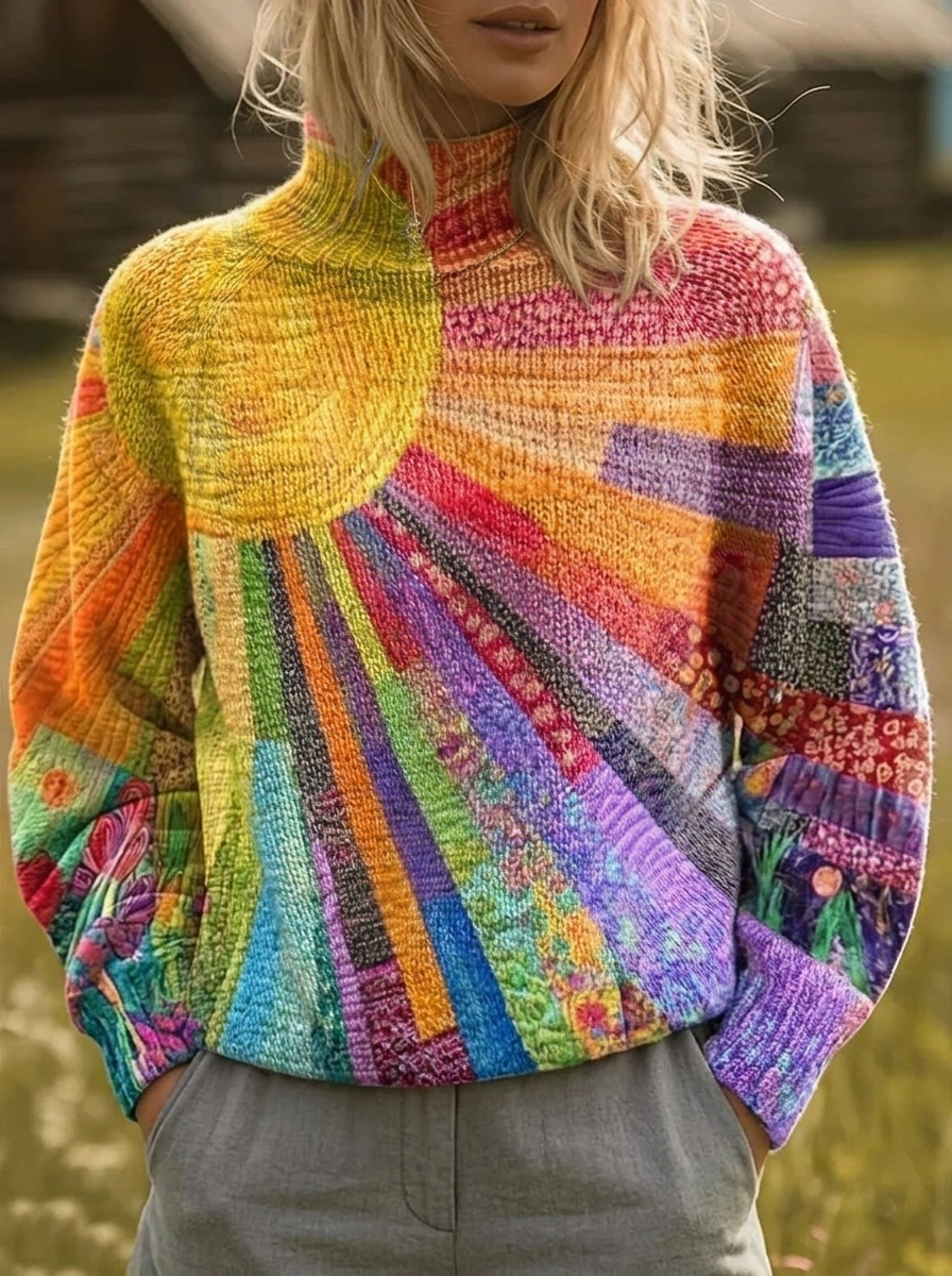 Teresa | Camisola de Gola Alta Raios de Sol