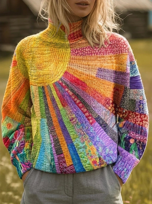 Teresa | Camisola de Gola Alta Raios de Sol