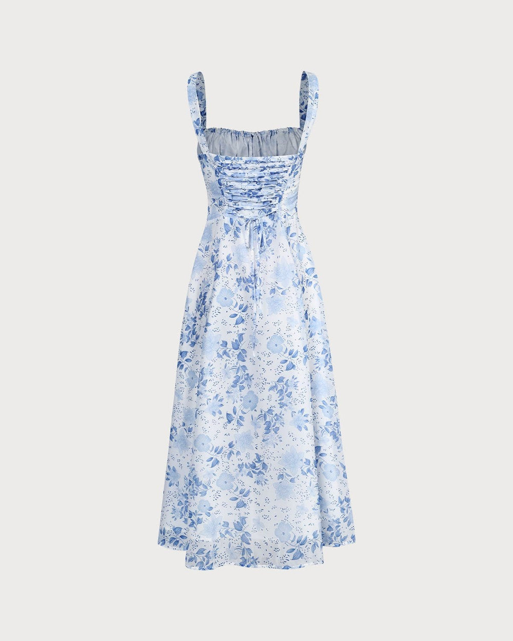 Renata - Vestido Midi Azul Floral
