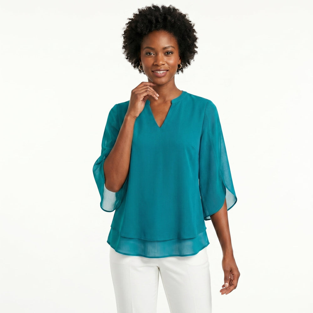 Francisca - Blusa com Mangas de Folhos