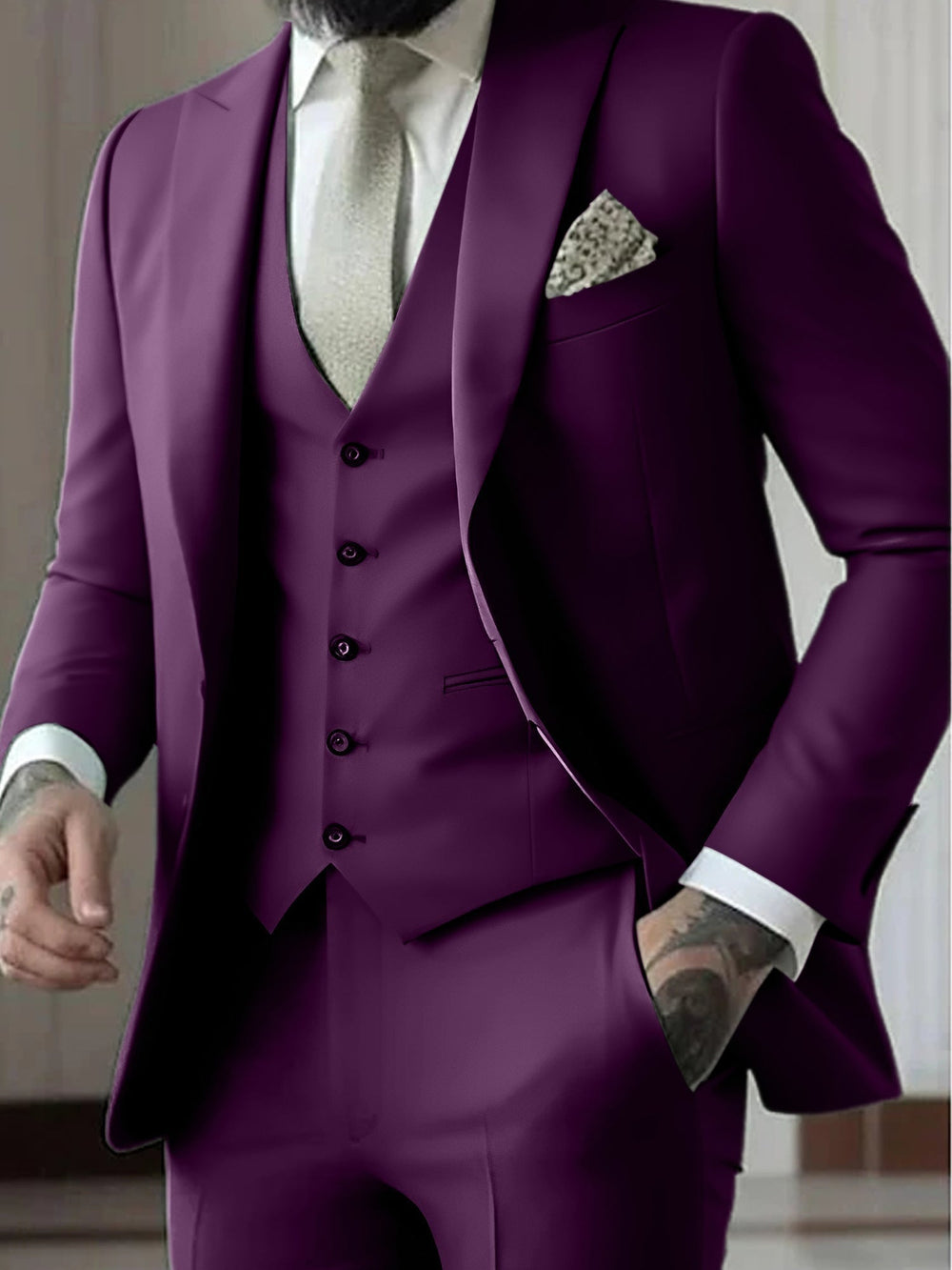 Vasco | Moška tridelna obleka, smoking slim fit