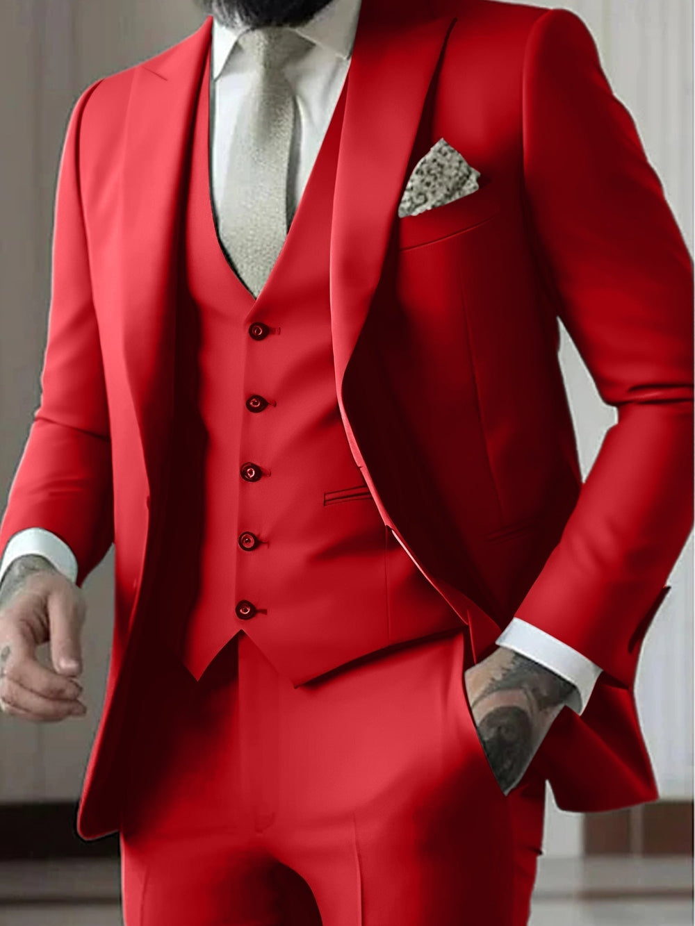 Vasco | Moška tridelna obleka, smoking slim fit