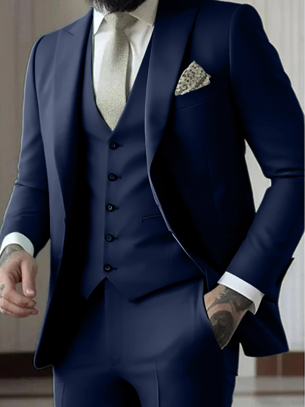 Vasco | Moška tridelna obleka, smoking slim fit
