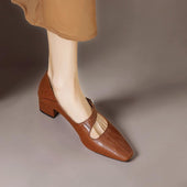 Gabriela | Sapatos Mary Jane Elegantes com Biqueira Quadrada