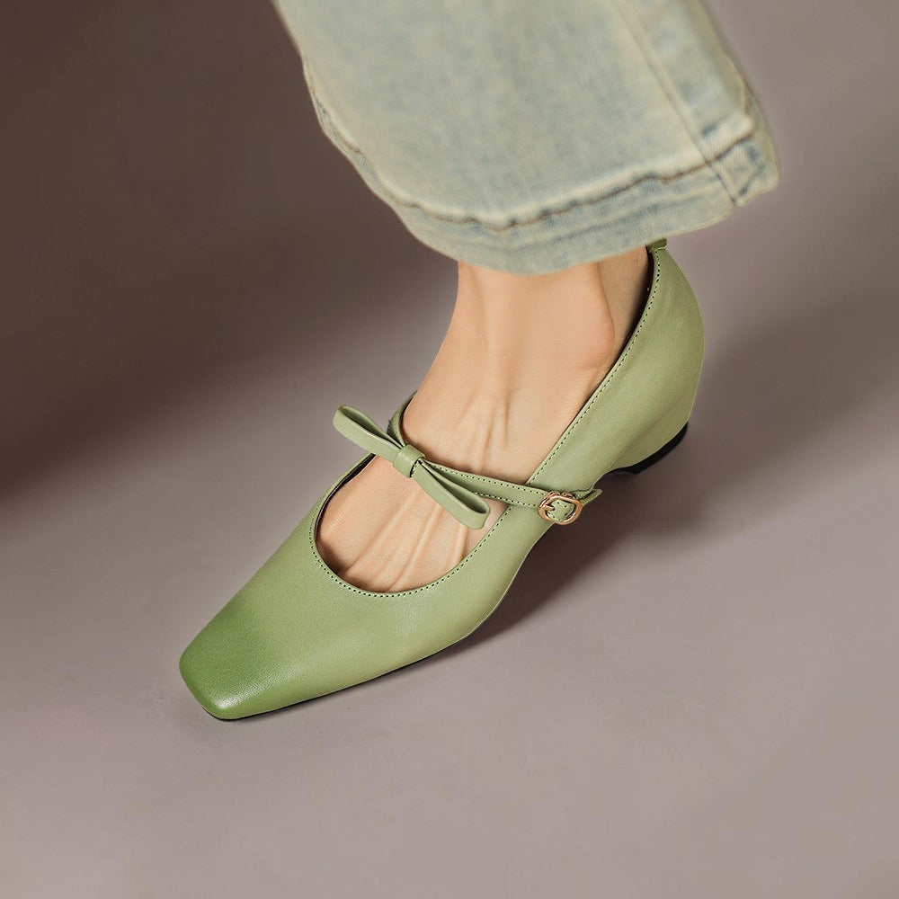 Fernanda | Sapatos Mary Jane de Salto com Laço