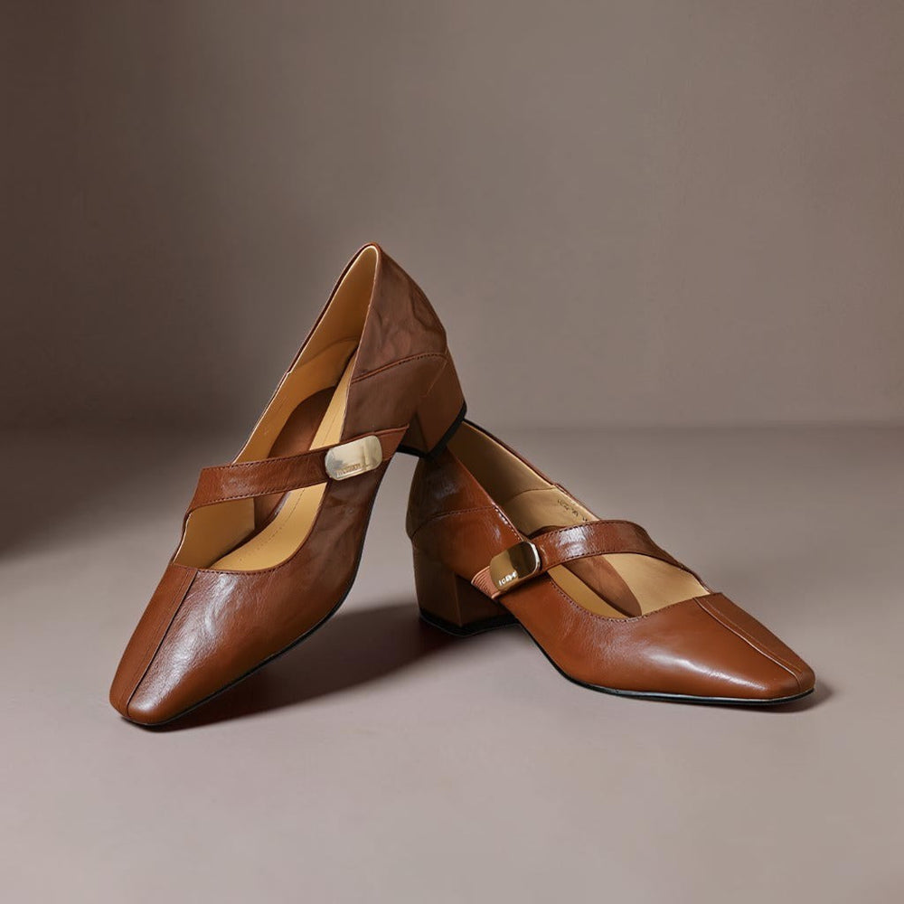 Gabriela | Sapatos Mary Jane Elegantes com Biqueira Quadrada