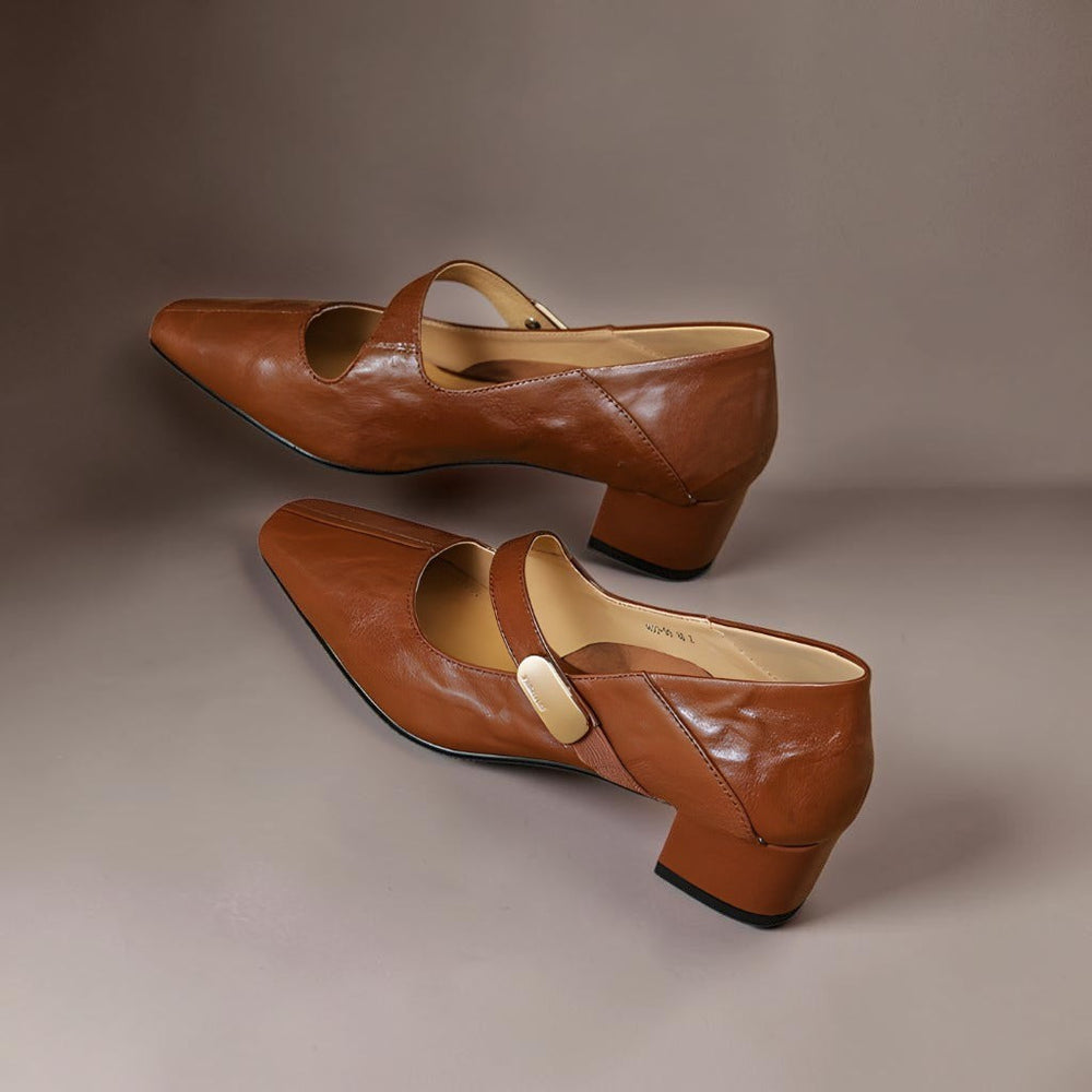 Gabriela | Sapatos Mary Jane Elegantes com Biqueira Quadrada