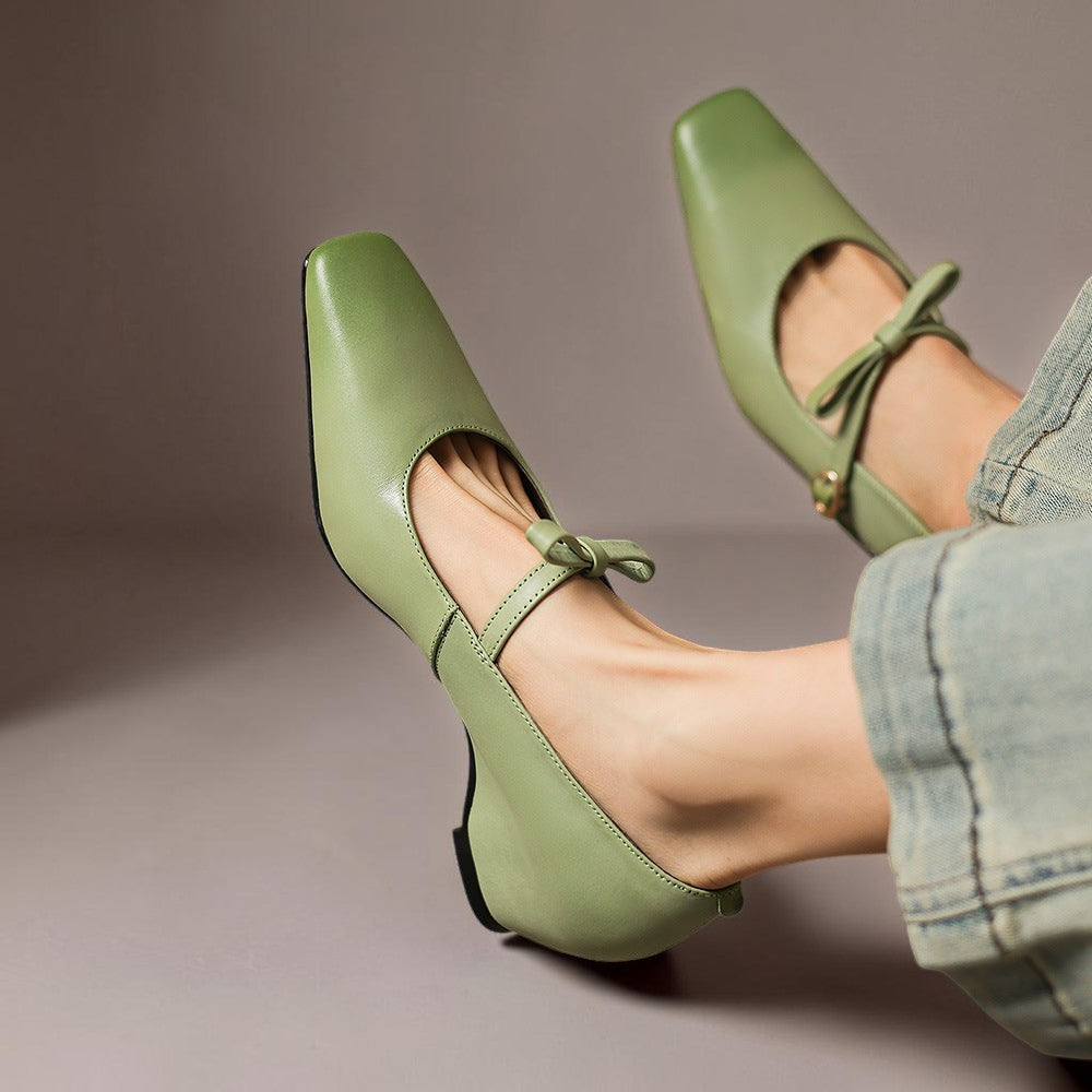 Fernanda | Sapatos Mary Jane de Salto com Laço