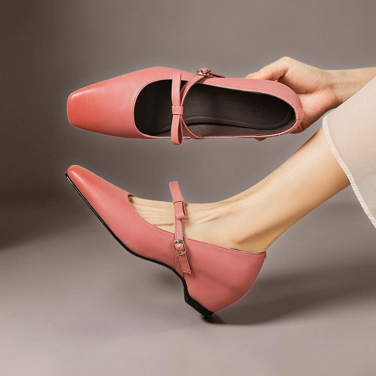 Fernanda | Sapatos Mary Jane de Salto com Laço